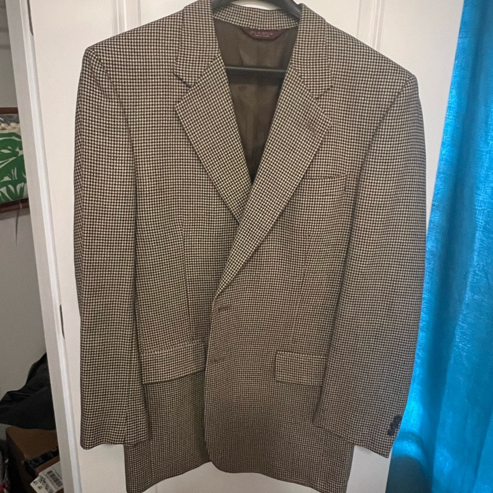 Jos. A. Bank Brown Houndstooth Wool Blazer